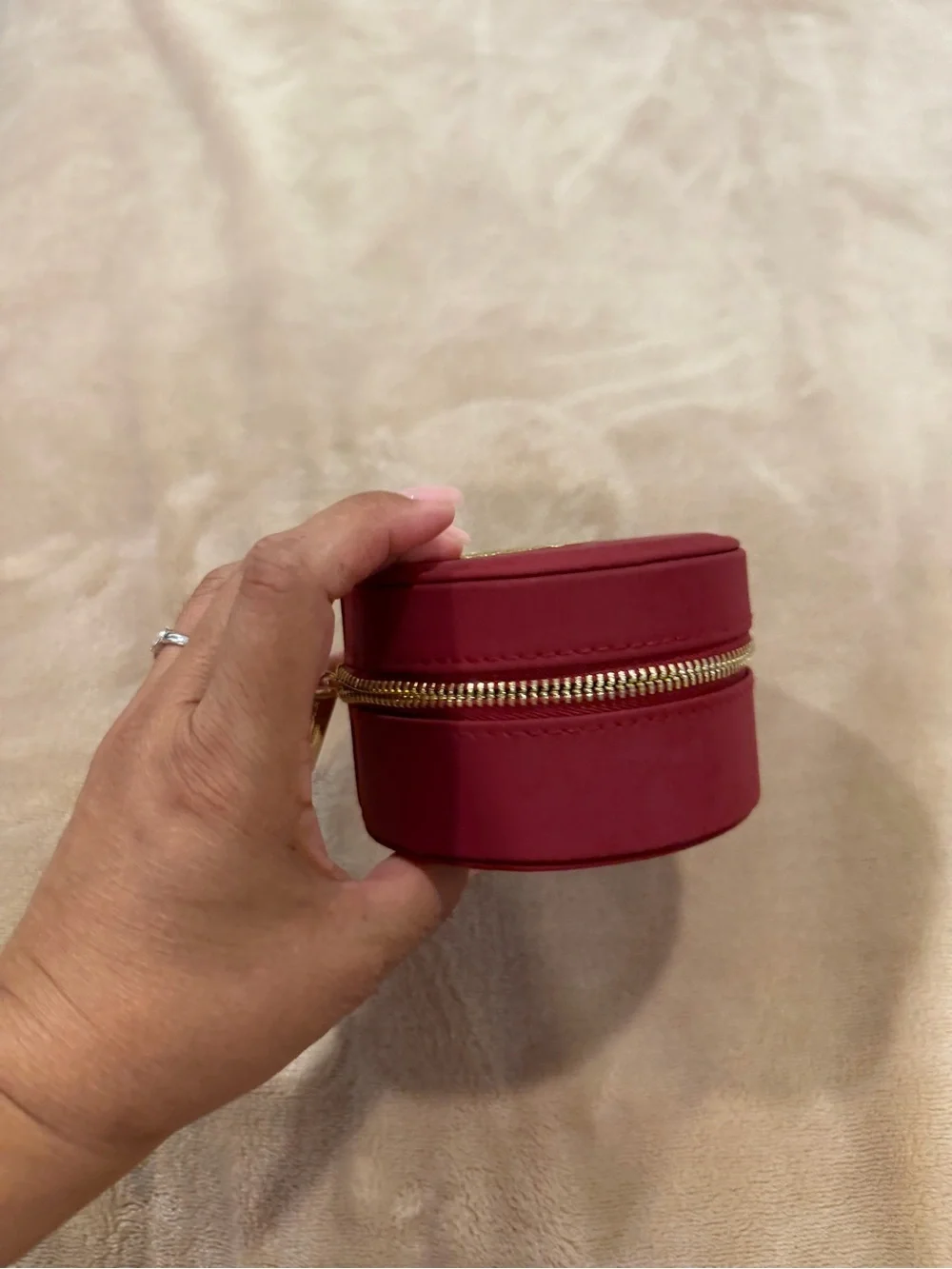 Dolce & Gabbana Burgundy Ring Travel Compact Case